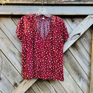 Old Navy Spotted Red Blouse
